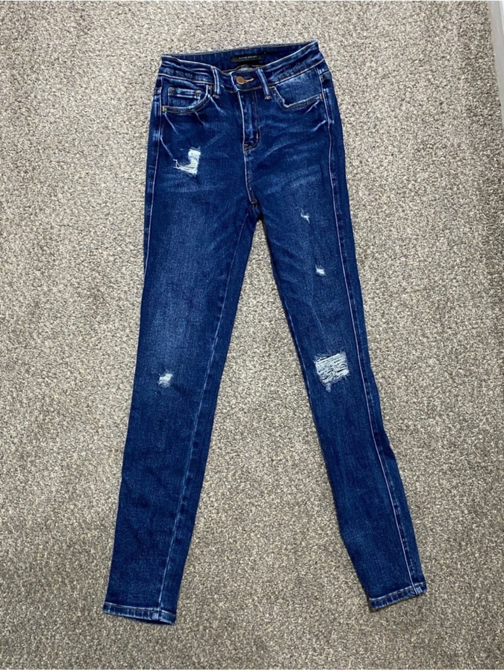 Flying Monkey Dark Blue Distressed Women's Skinny Jeans